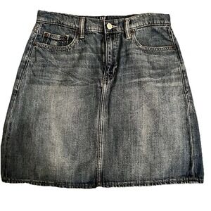 GAP Denim Women's Stretch Cotton Denim Jean Skirt Size 28 Cute Spring Summer Fun